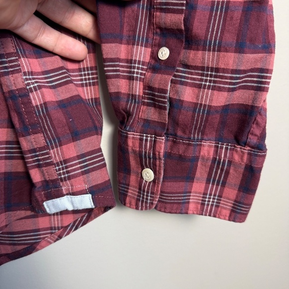 IZOD Saltwater Men's Long Sleeve Plaid Casual Button Up Shirt Red/Wine X-Large - Picture 2 of 14